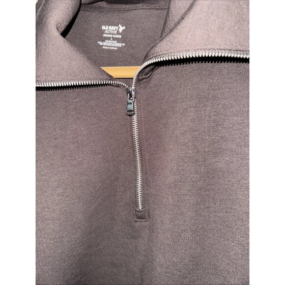 Old navy Bounce Fleece Half-Zip Pullover Sweatshirt Dark Chocolate Brown L - Picture 7 of 8